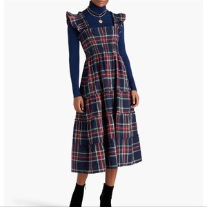 NWT Ellie HHH Nap Dress, Navy Tartan Plaid